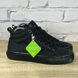 Cariuma Oca High All Black Canvas Hi Top Sneakers Women's 7.5 Shoes